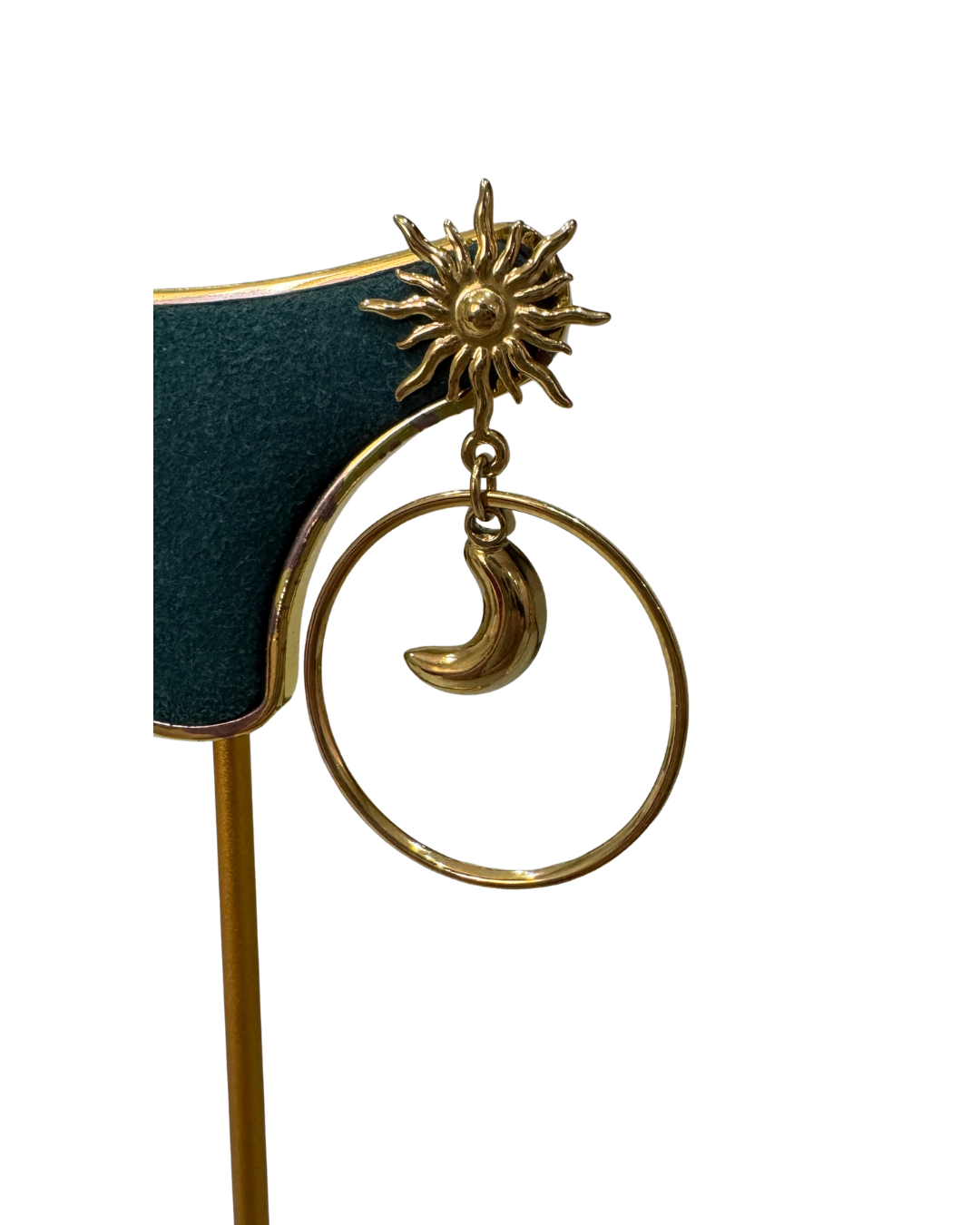 Pendientes Aros Sol y Luna en Dorado – Joyería Celestial de Estilo Vintage (ACERO)