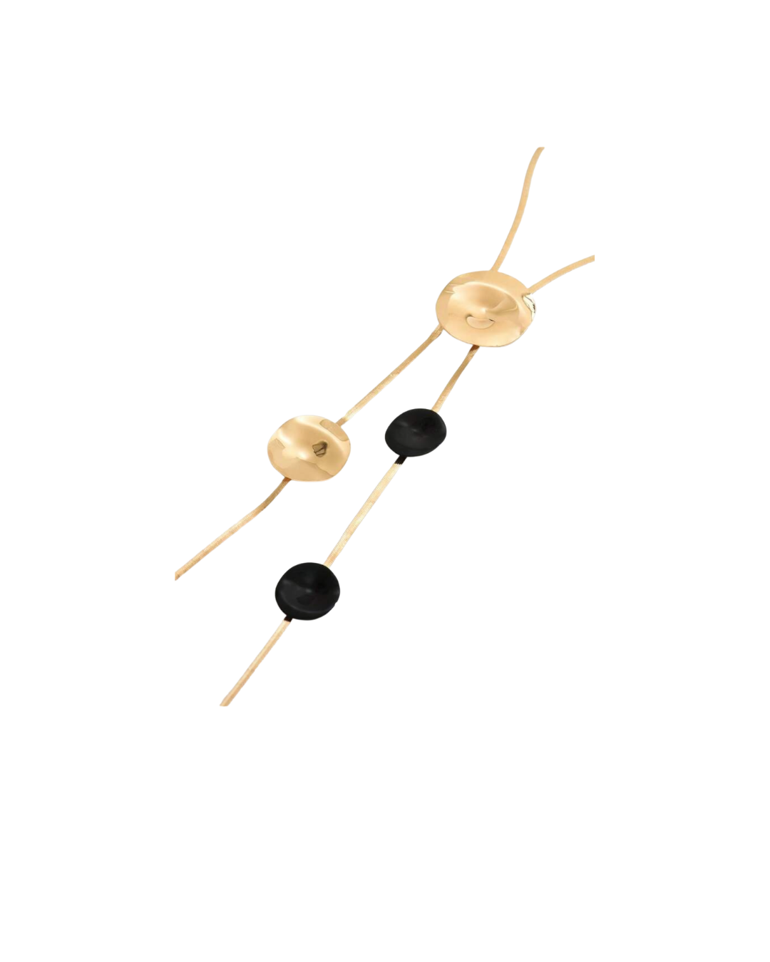Gargantilla Rígida "Eclipse" – Collar Geométrico color Oro y Ónix Negro