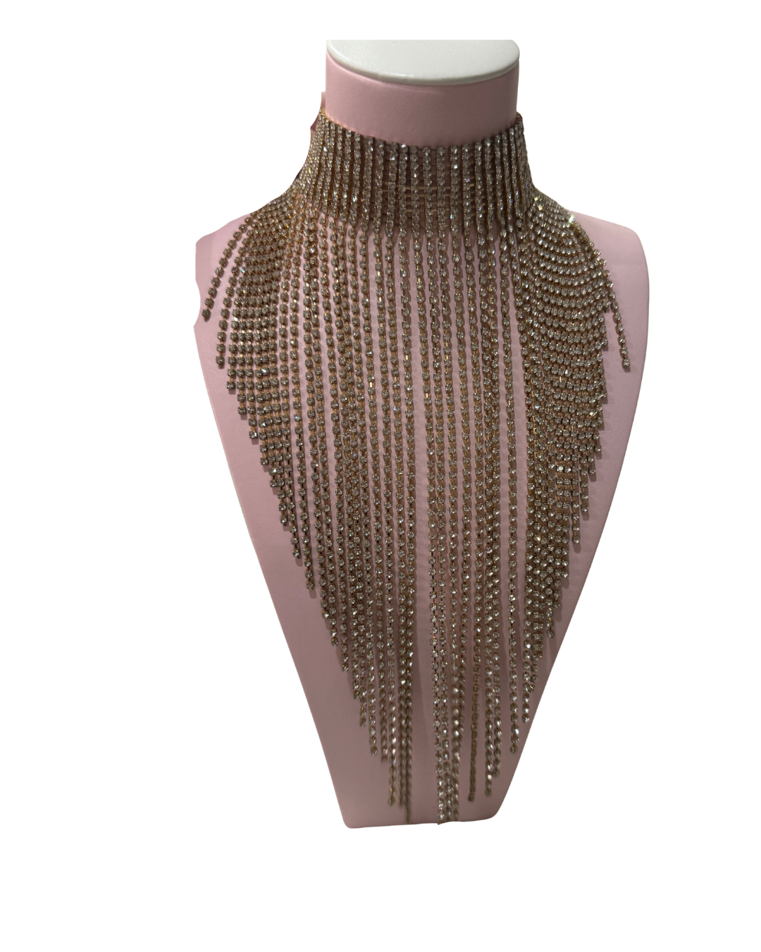Collar Choker de Flecos en Oro Viejo con Cristales – Estilo Glam Vintage