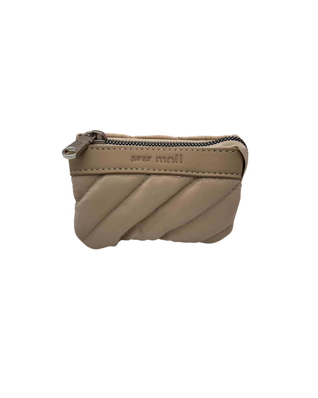 Monedero pequeño Pepe Moll beige acolchado diseño triple.