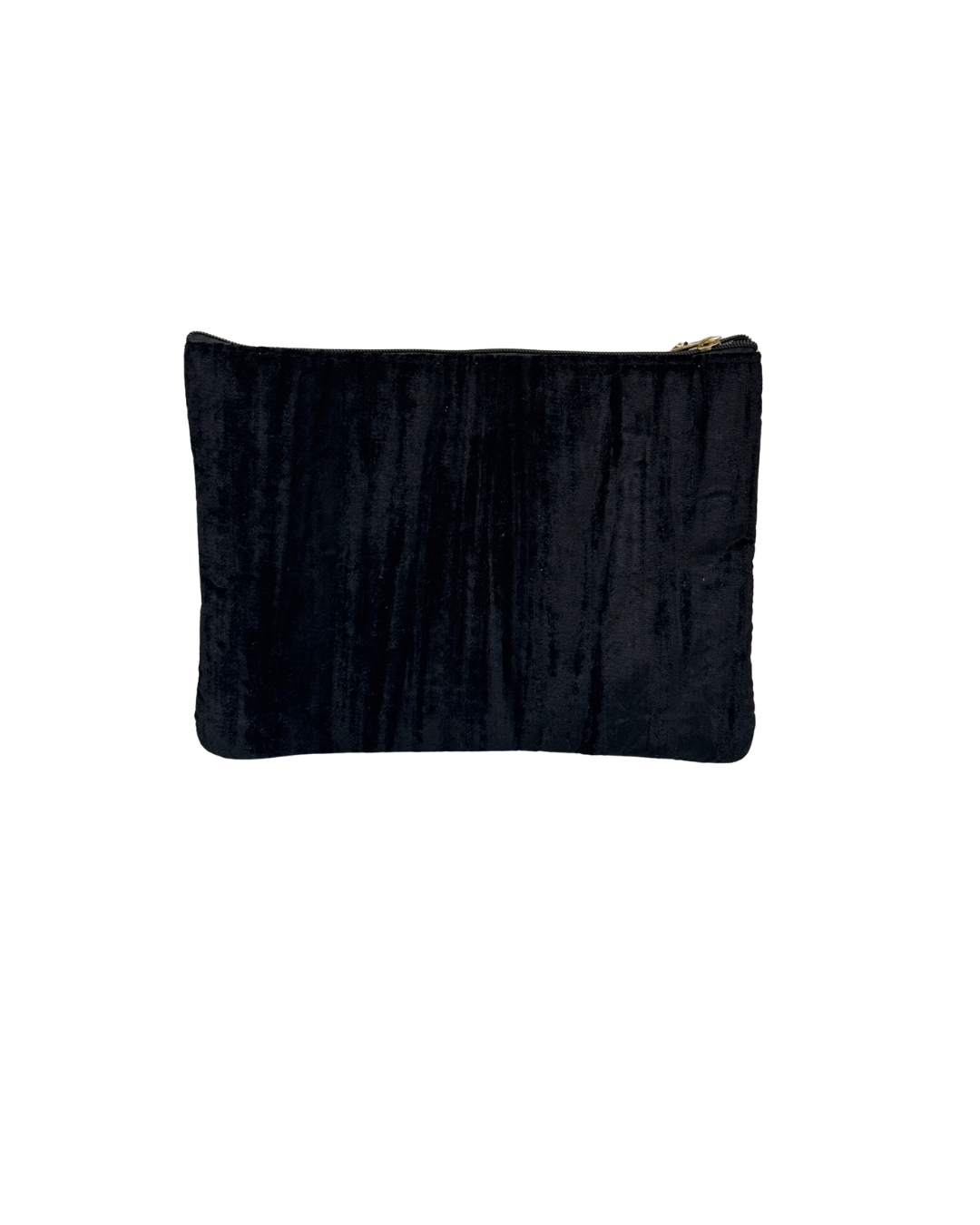 Bolso de Mano "Mamie d'Amour" en Terciopelo Negro con Bordado Dorado