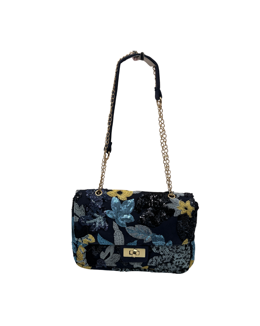 Bolso Fiesta bandolera Joya "Night Blossom" con Lentejuelas y Bordado Floral