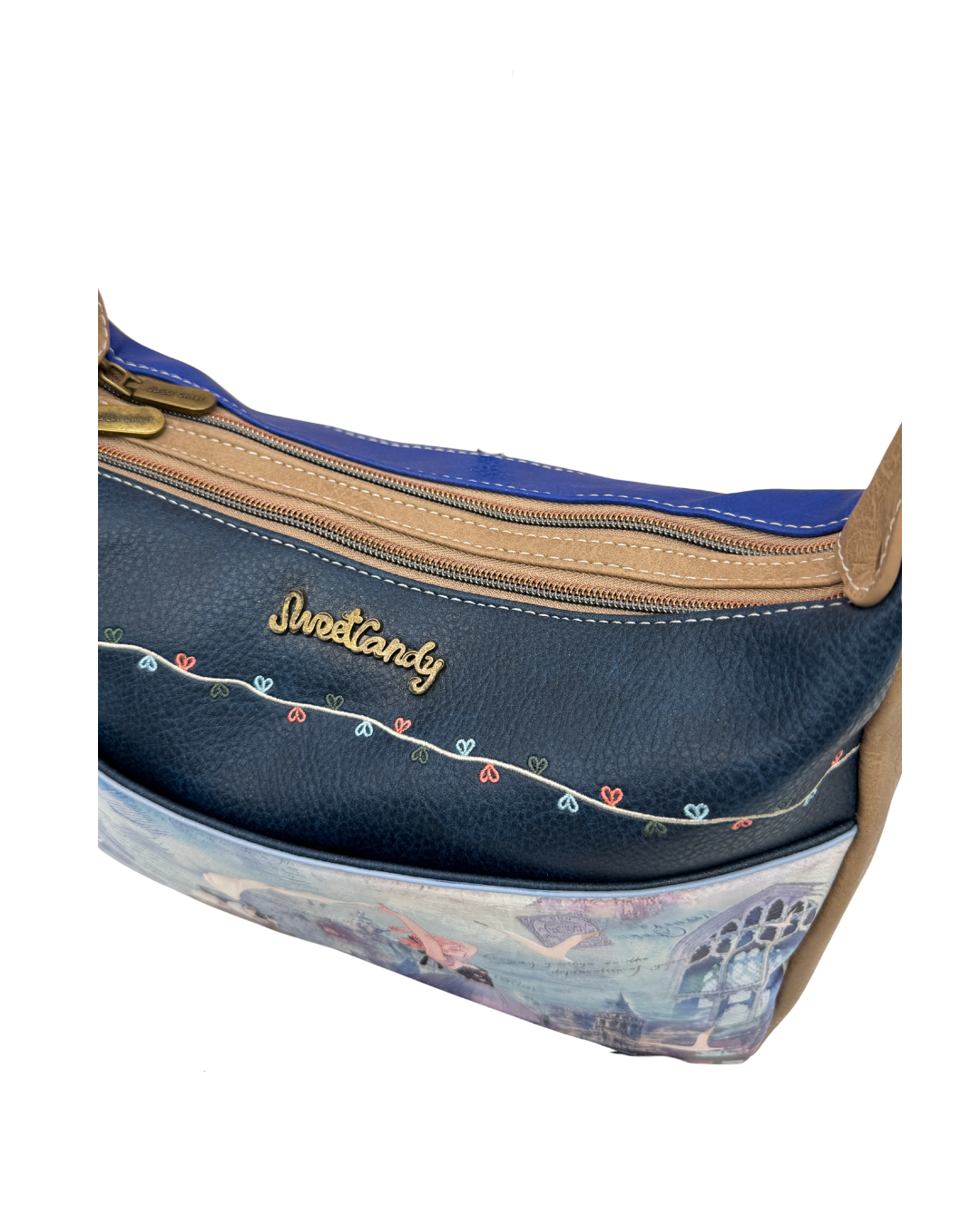 Bolso Bandolera Sweet Candy  con Estampado Artístico y Correa Intercambiable