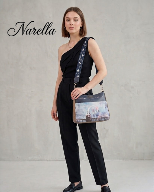 Bolso Bandolera Sweet Candy  con Estampado Artístico y Correa Intercambiable