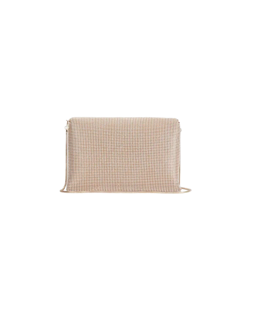 Bolso de Mano Joya "Luna" - Clutch Eventos de Cristales Oro Rosa con Cadena Desmontable