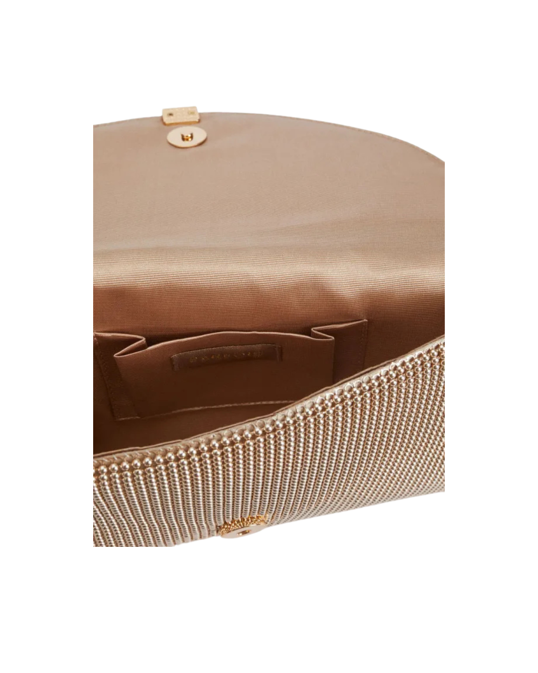 Bolso de Mano Joya "Luna" - Clutch Eventos de Cristales Oro Rosa con Cadena Desmontable