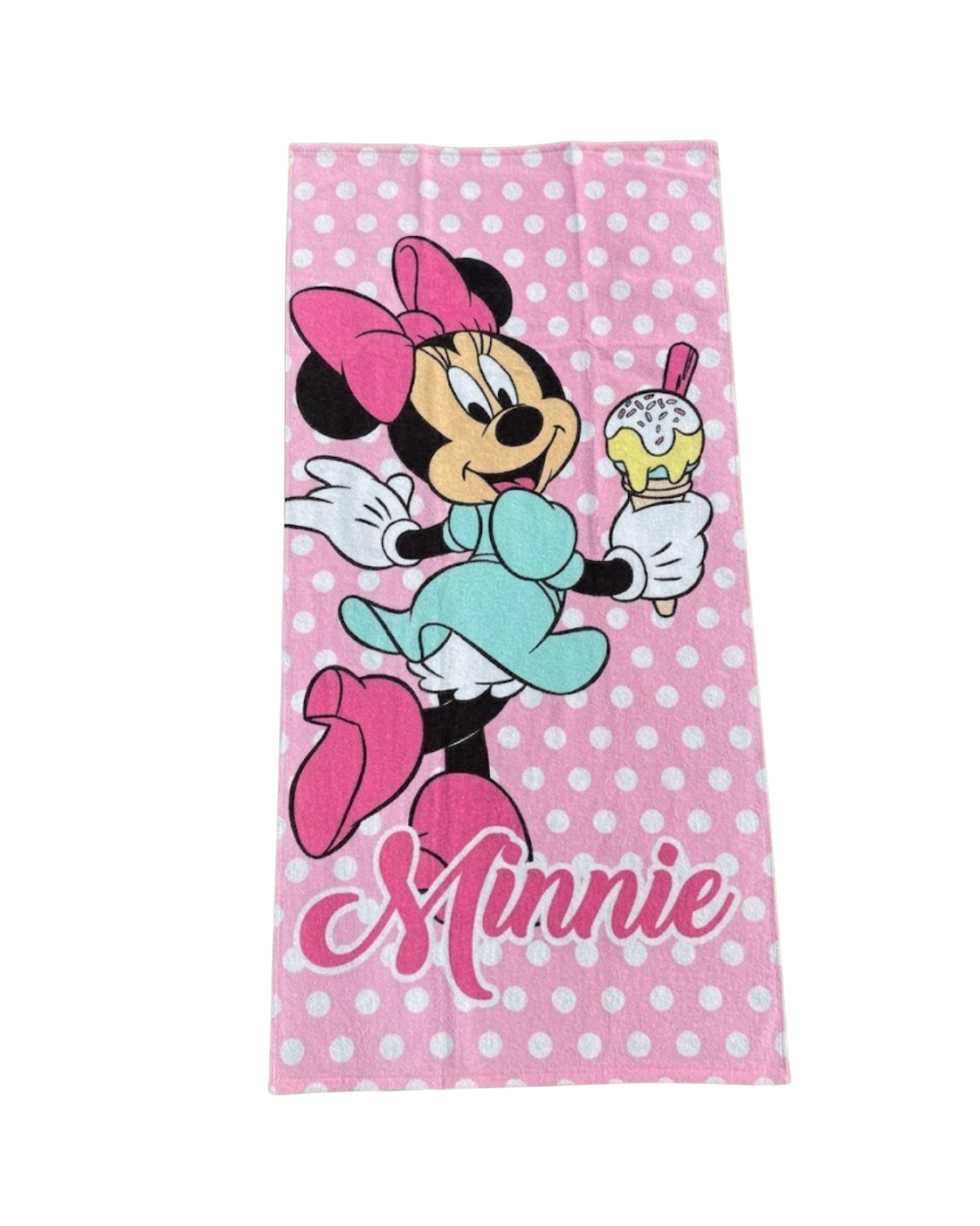 Toalla de Playa Disney Minnie Mouse - Rosa/Helado - 70x140cm.