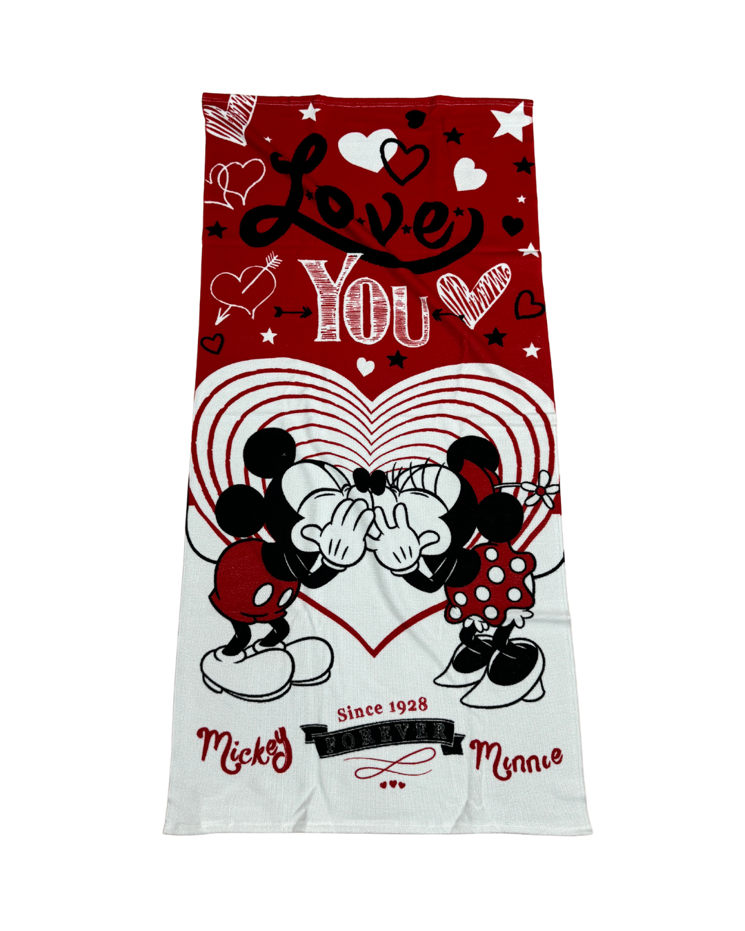 Toalla de Playa Disney Mickey y Minnie Mouse "Love You"