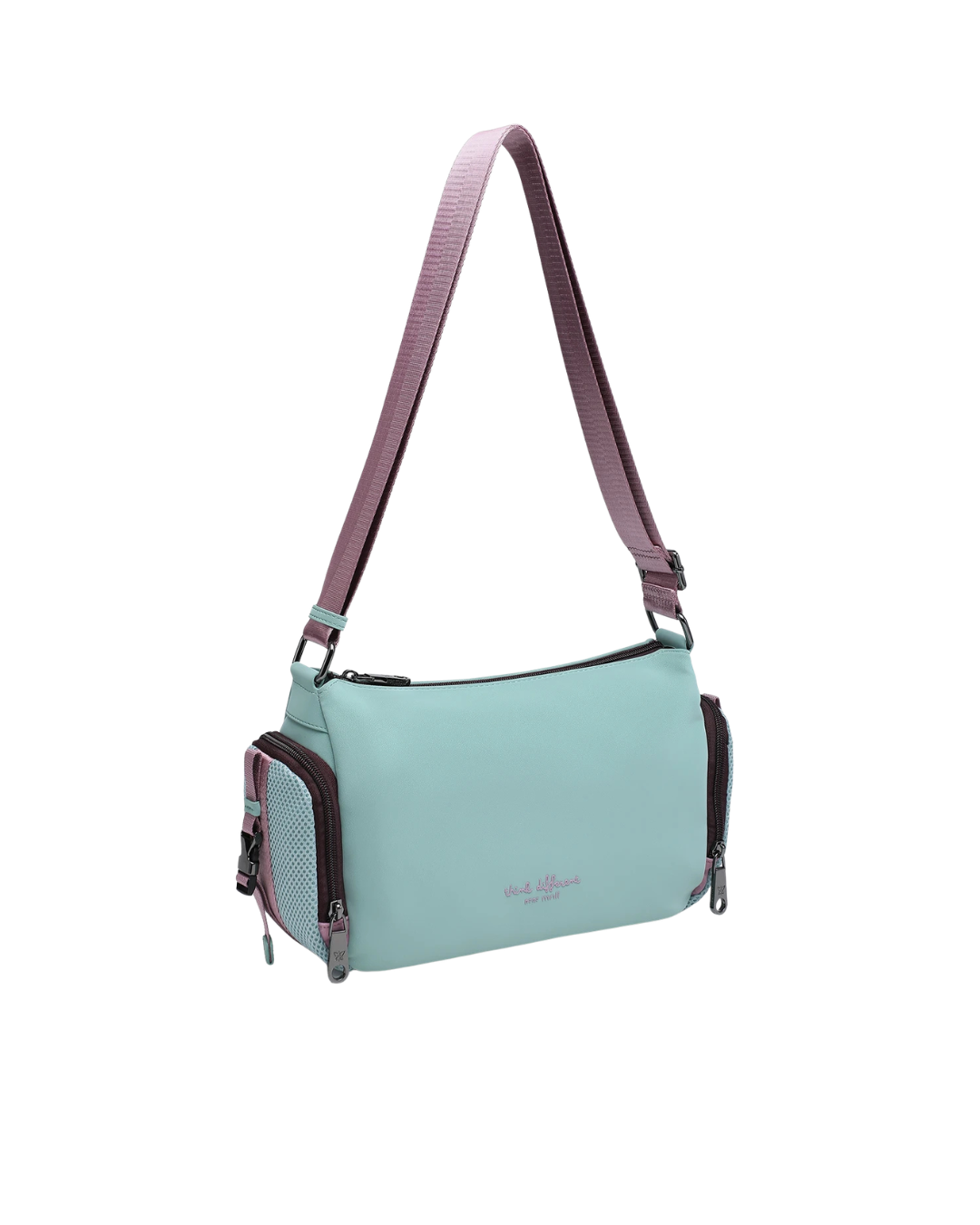 Bolso Bandolera Pepe Moll Sporty Chic – Estilo "Think Different" en Verde Menta y Lila