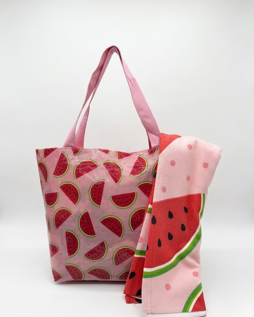 Set de Verano: Bolso de Playa  y Toalla de Microfibra - Diseño Sandía Fresh