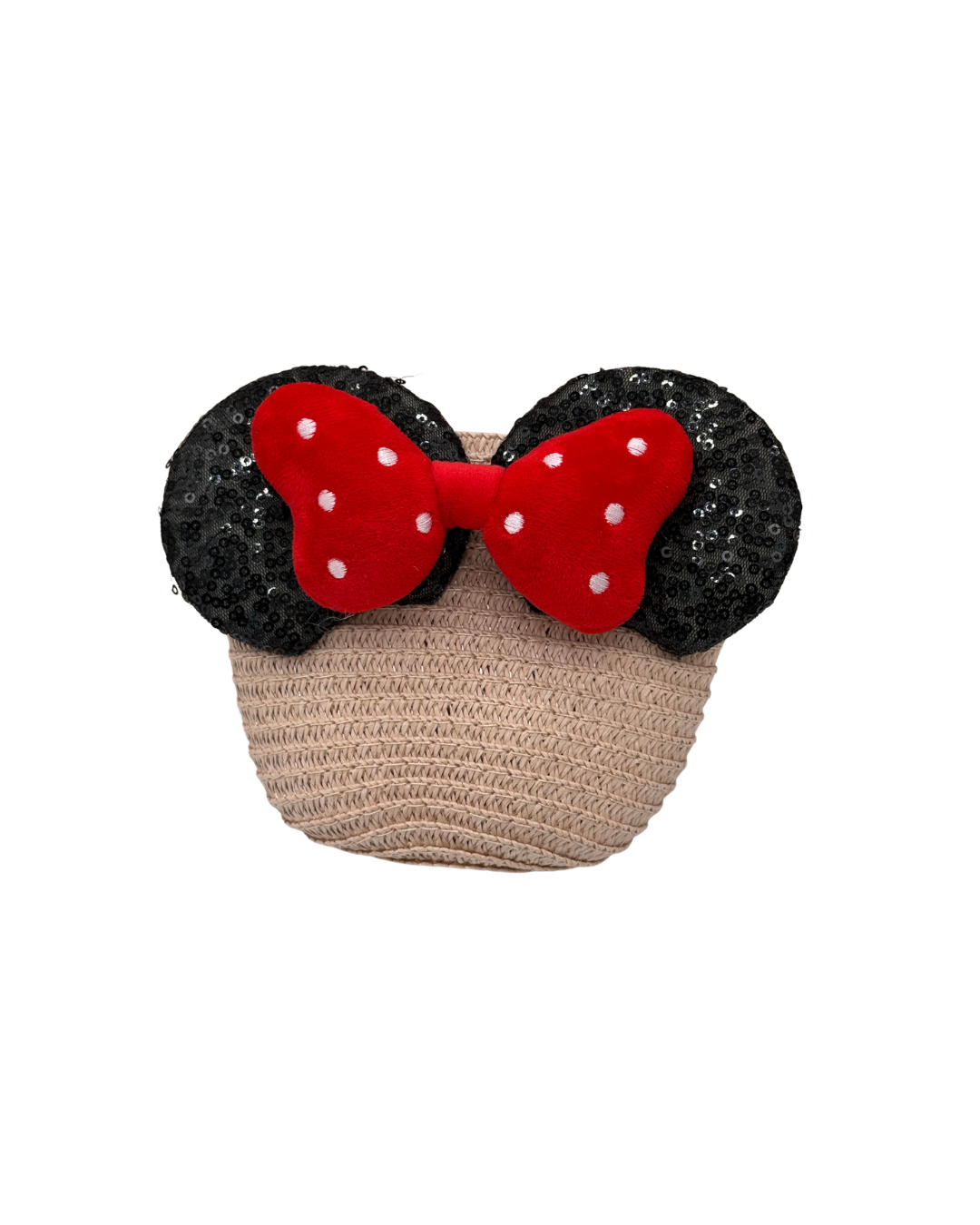 Bolso y Monedero de Rafia 2 en 1 Estilo Disney - Diseño Minnie Mouse Artesanal