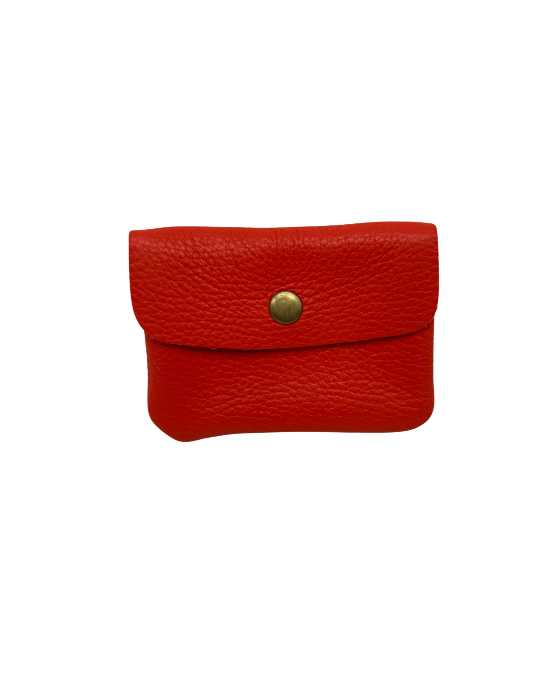 Monedero de Piel Artesanal Rojo - Mini Cartera de Cuero con Cierre de Clip