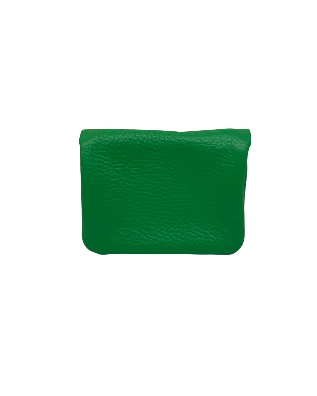 Monedero de Piel Artesanal Verde - Mini Cartera de Cuero con Cierre de Clip