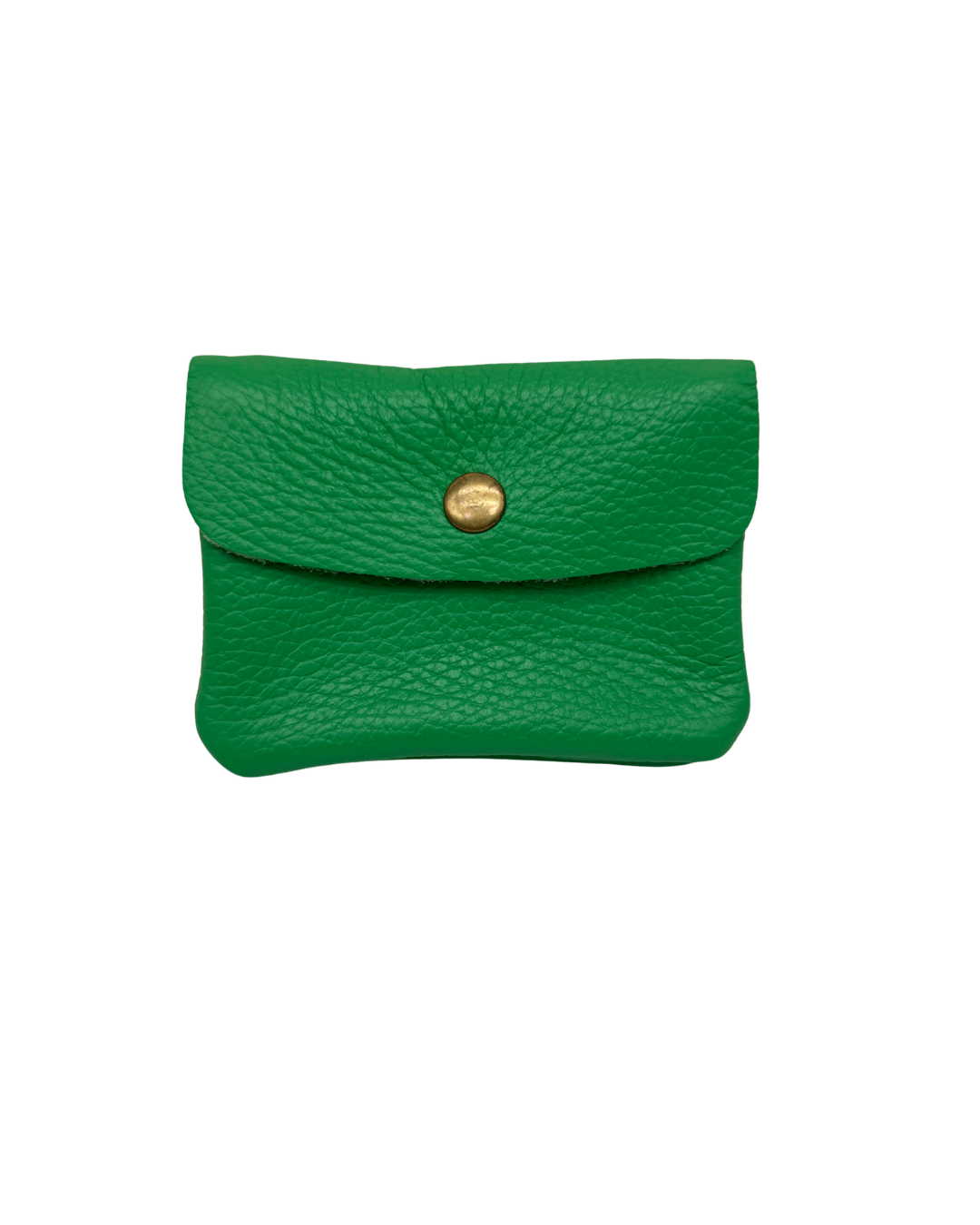 Monedero de Piel Artesanal Verde - Mini Cartera de Cuero con Cierre de Clip