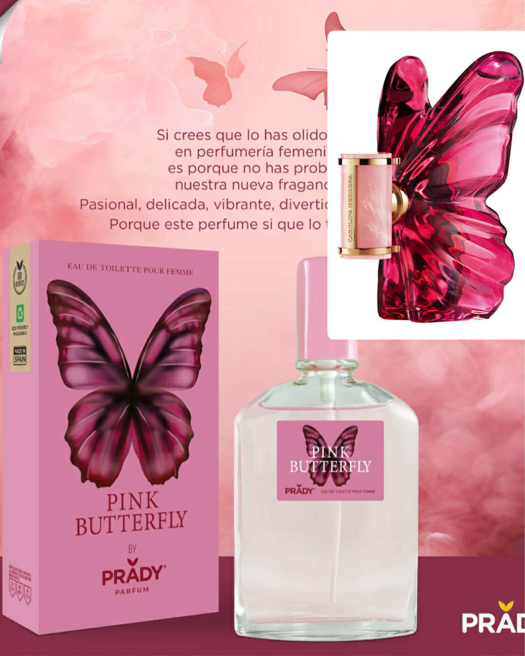 Perfume Pink Butterfly by Prady 90ml - Inspiración Olfativa de Alta Gama para Mujer
