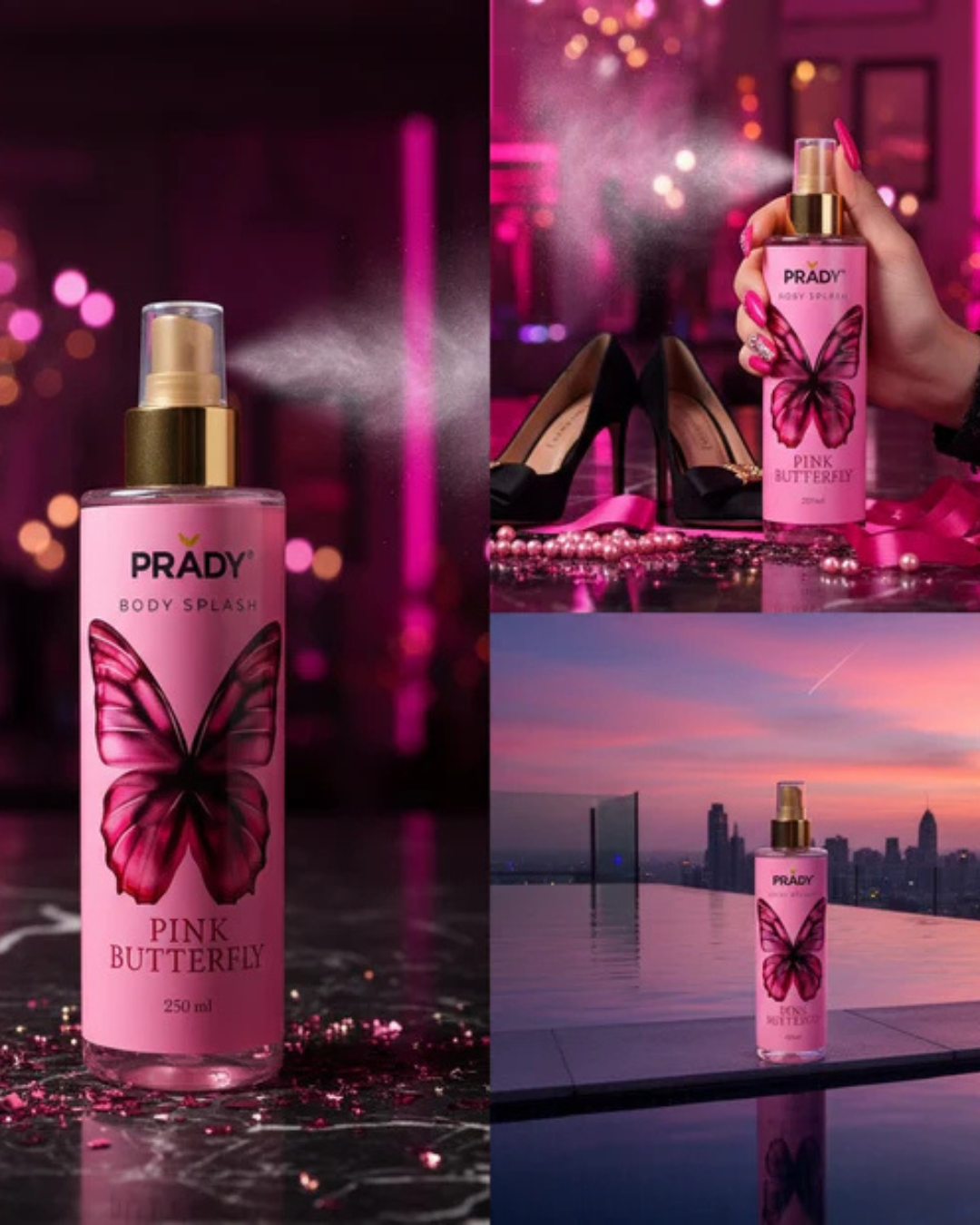 Body Splash Pink Butterfly by Prady 250ml - Bruma Corporal Refrescante Inspirada en Alta Gama