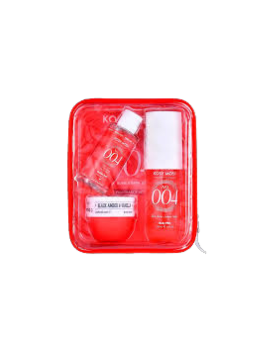 Set Corporal Kosei Mosi No. 004 – Kit Bruma, Crema y Gel de Baño con Neceser de Viaje
