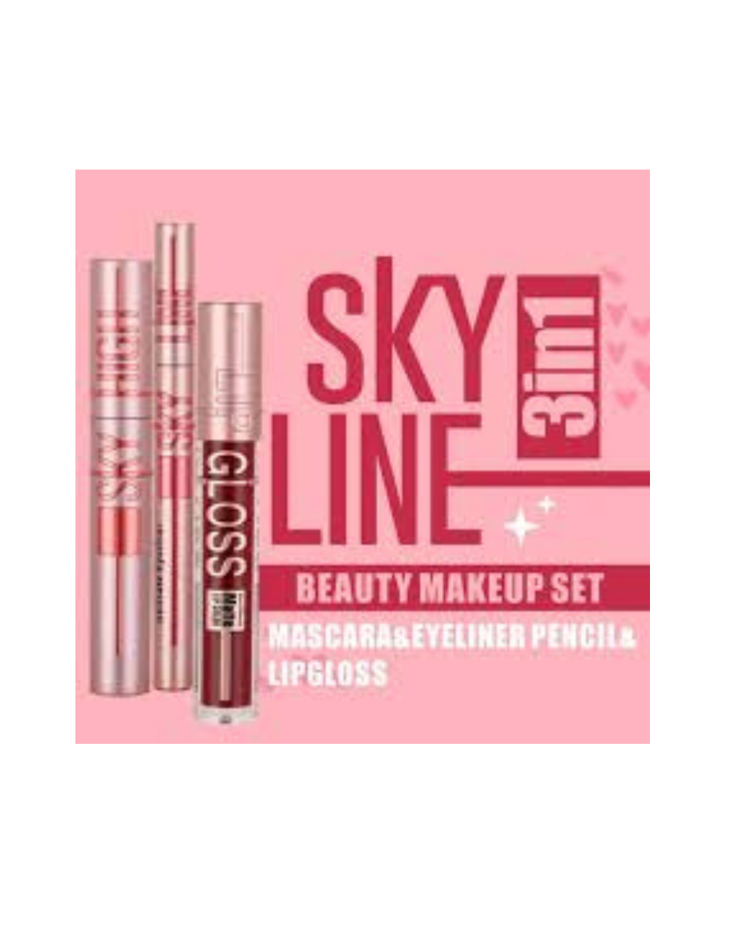 Set de Maquillaje Sky Line 3 en 1 – Kit Completo: Máscara Sky High, Eyeliner y Labial Matte