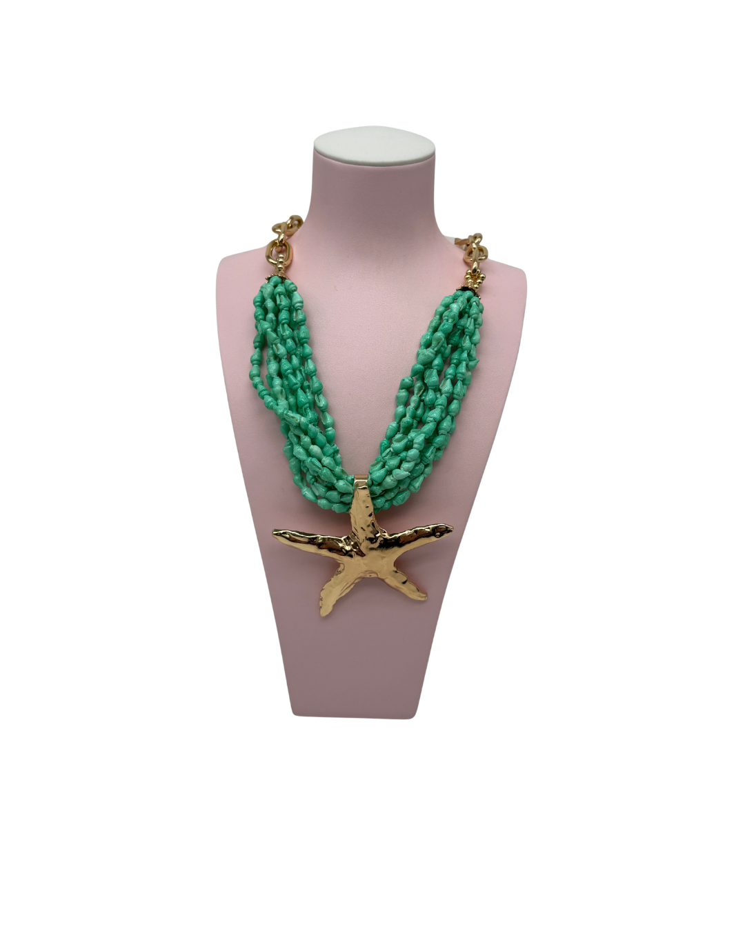Collar Multi-Hilos Turquesa con Maxicuelgue Estrella de Mar