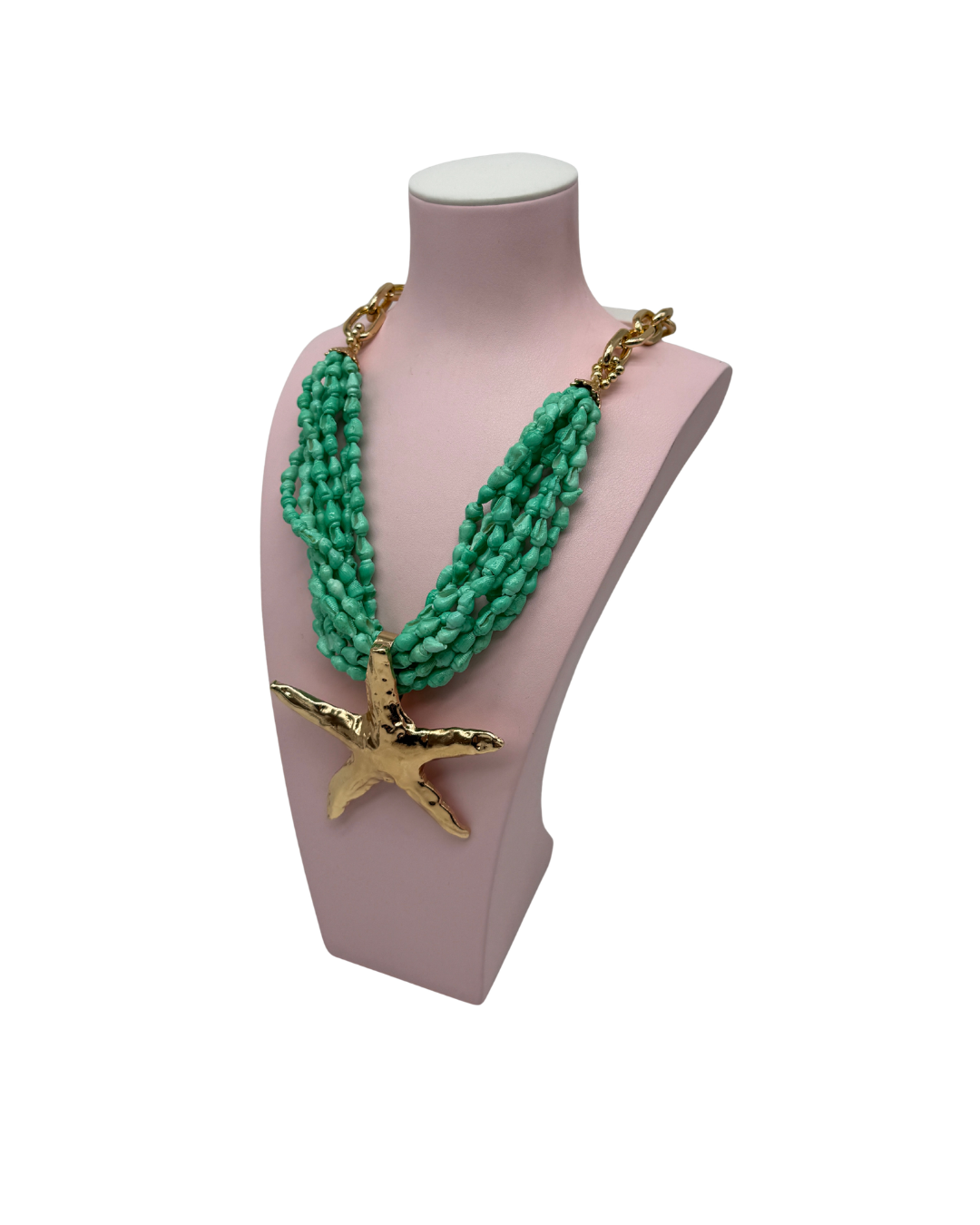 Collar Multi-Hilos Turquesa con Maxicuelgue Estrella de Mar