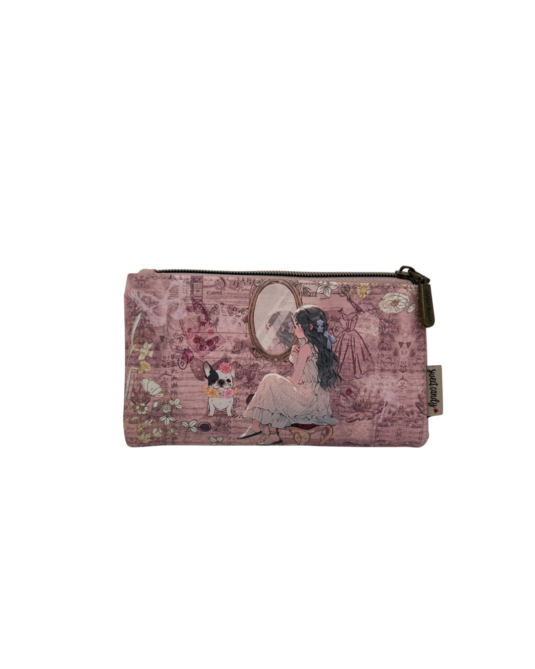 Cartera Monedero Sweet Candy – Ilustración Vintage Niña y Perrito