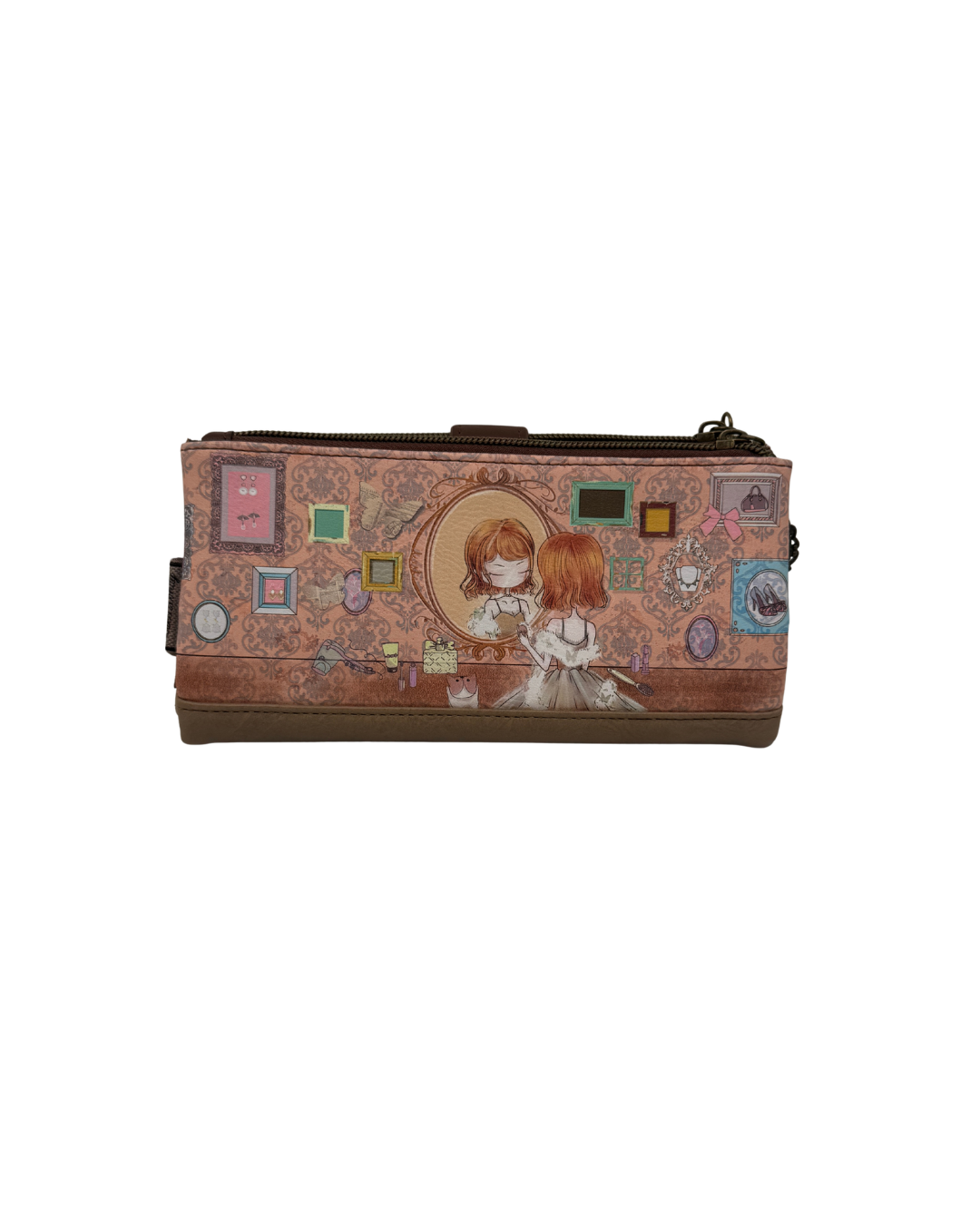 Cartera Monedero Mediana Sweet Candy – Diseño Ilustrado Vintage con Cremallera