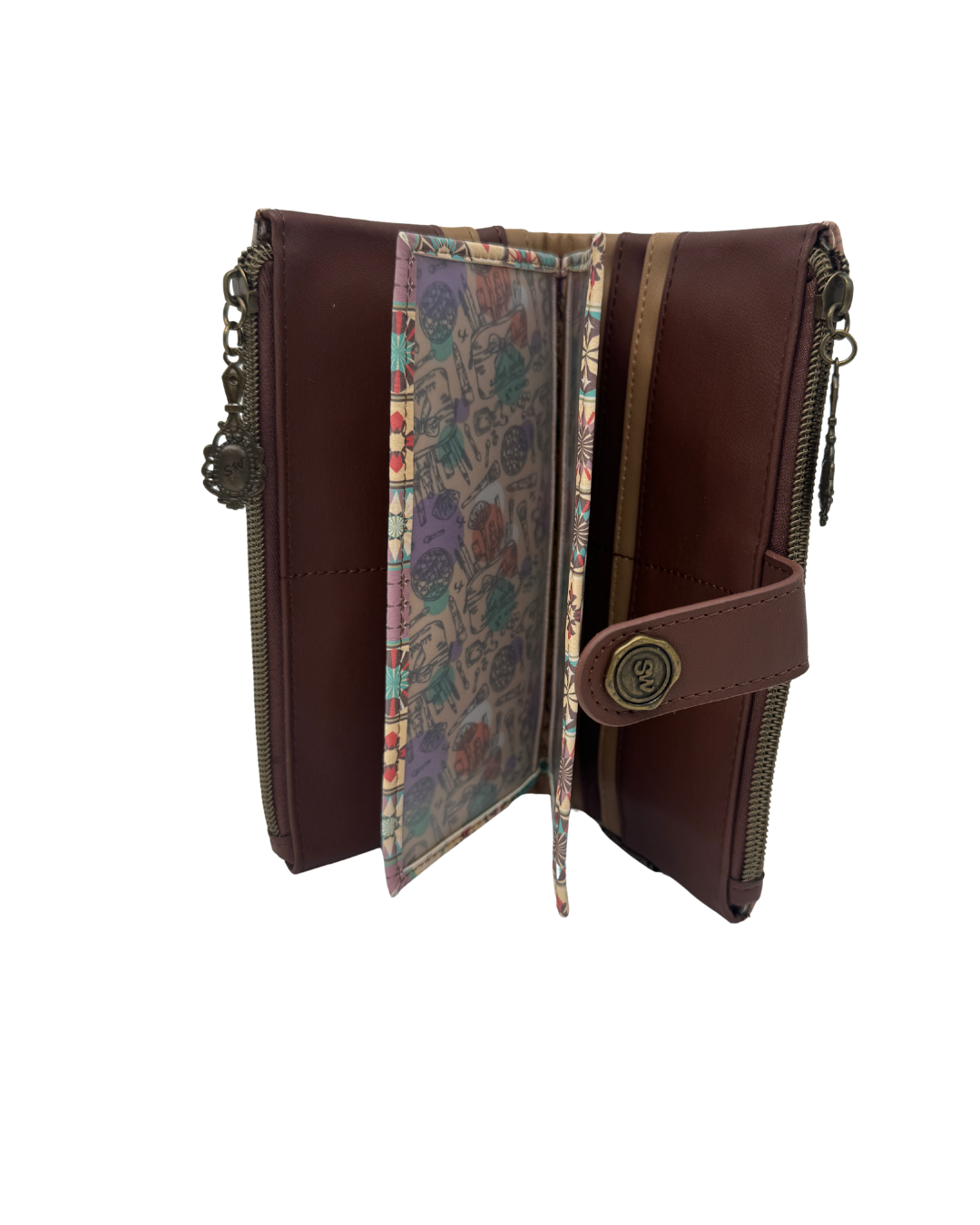 Cartera Monedero Mediana Sweet Candy – Diseño Ilustrado Vintage con Cremallera