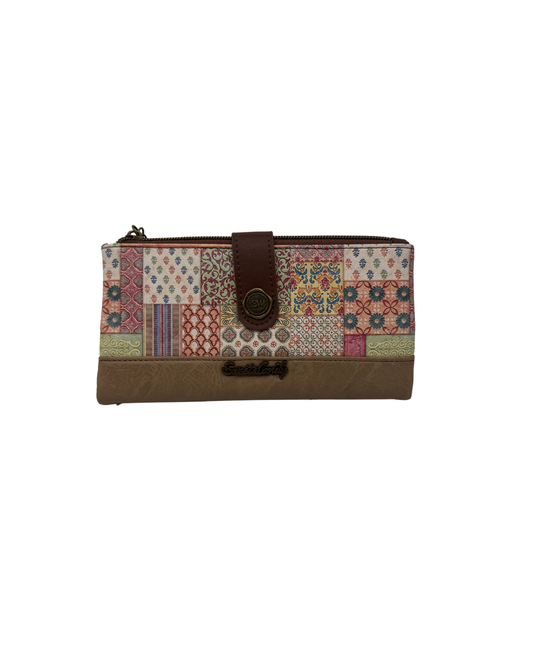 Cartera Monedero Mediana Sweet Candy – Diseño Ilustrado Vintage con Cremallera