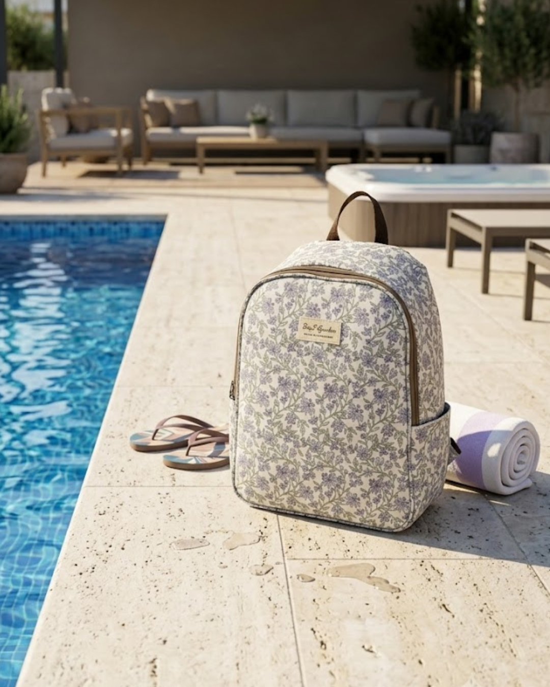 Mochila Nevera Playa con Estampado Floral | Bolsa Térmica Alimentos