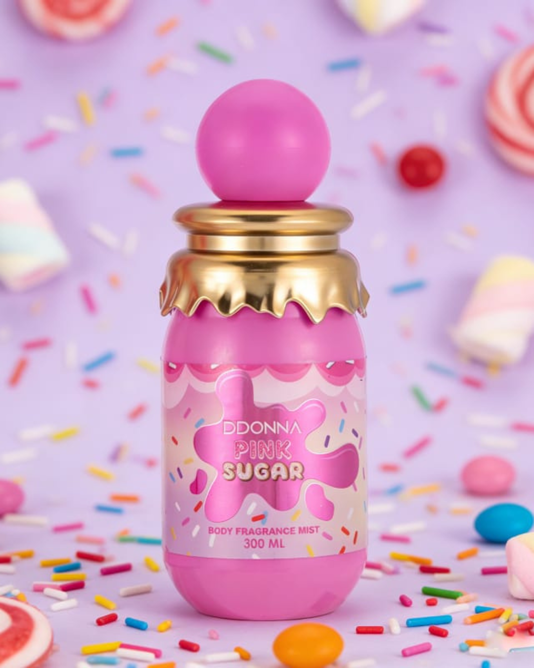 Bruma Corporal D’DONNA Pink Sugar – Body Mist Azúcar Rosa y Frutos Rojos (300 ml)