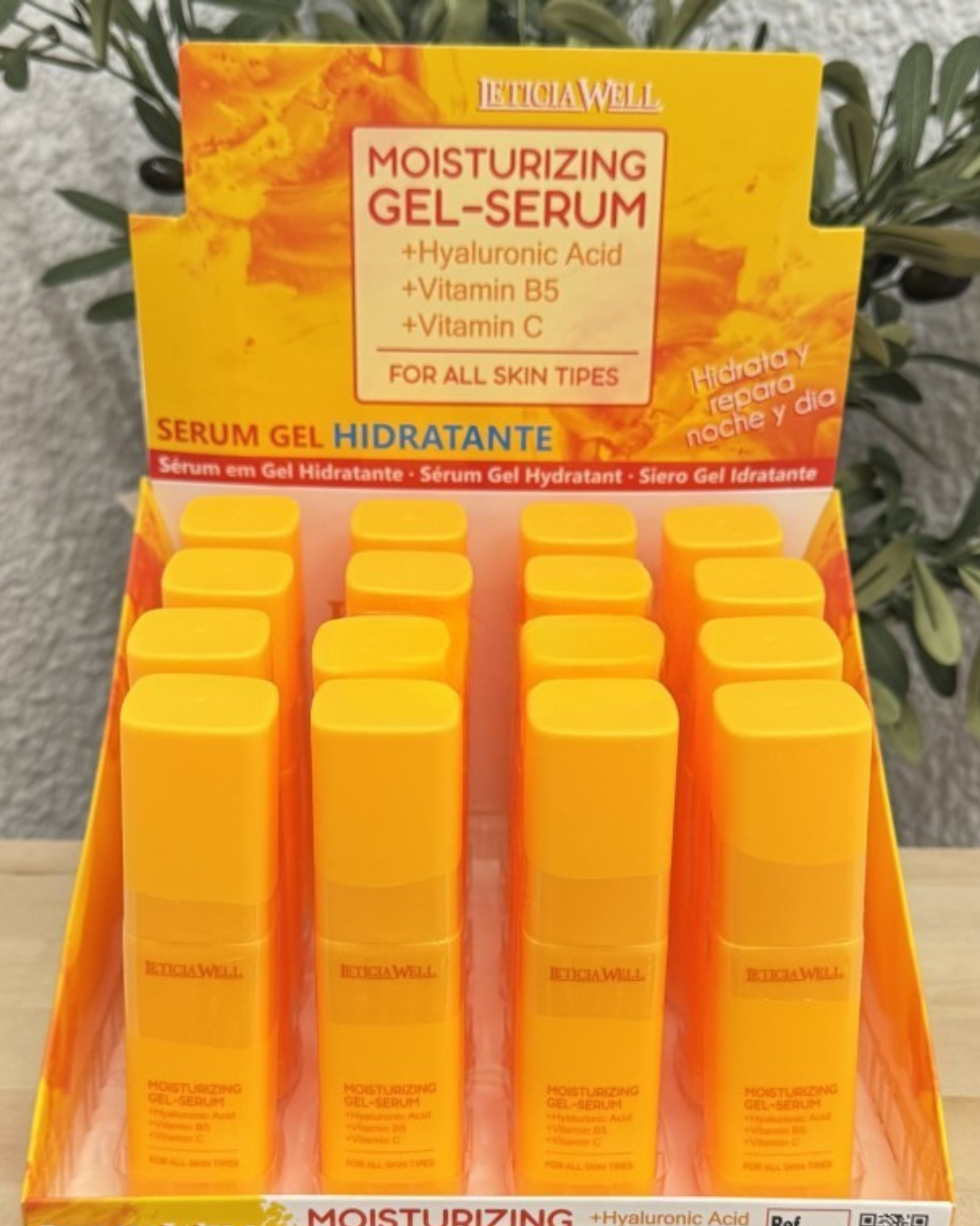Leticia Well Moisturizing Gel-Serum Facial con Ácido Hialurónico, Vitamina B5 y Vitamina C