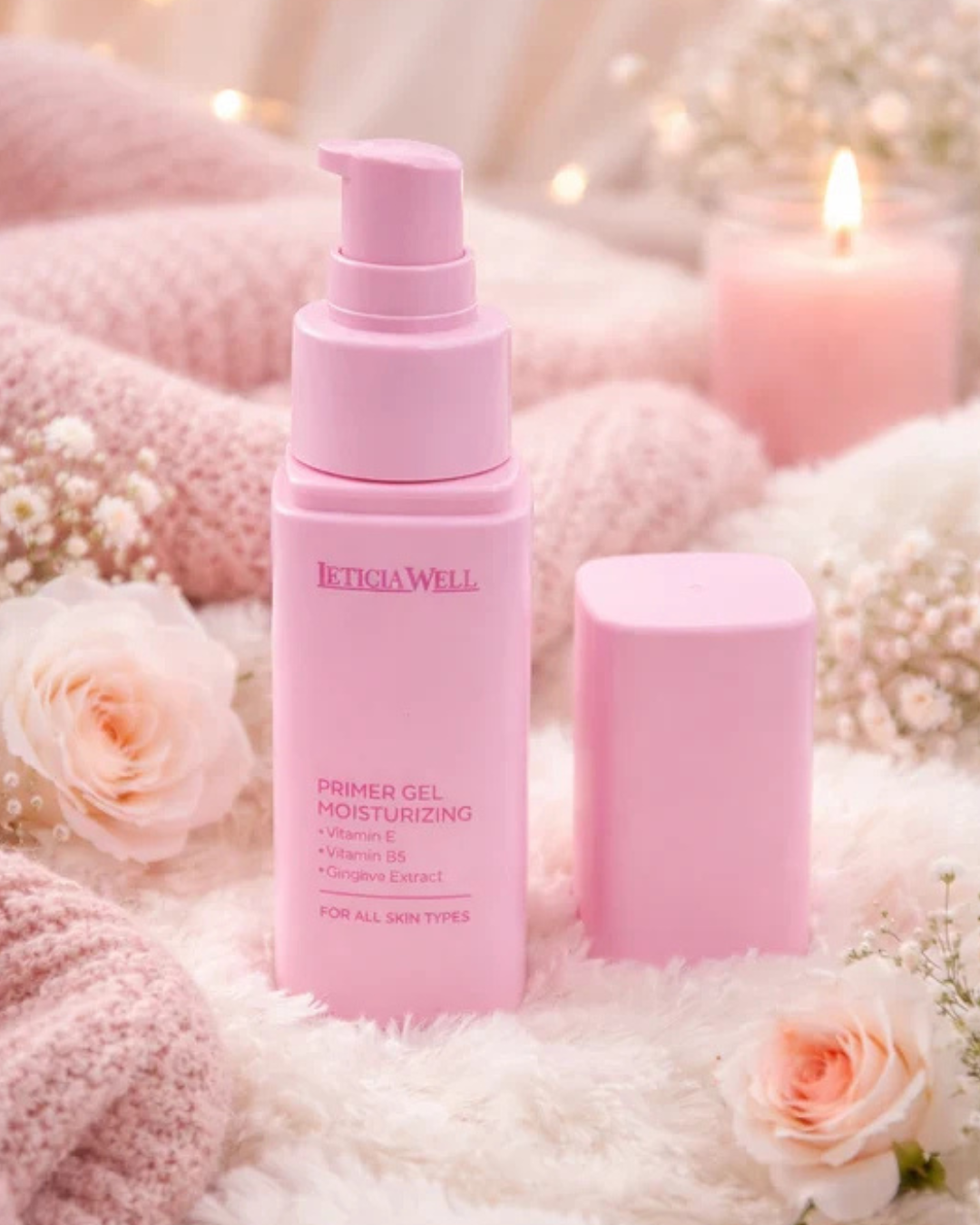 Leticia Well Primer Gel Facial Hidratante - Vitamina E, B5 & Extracto de Jengibre