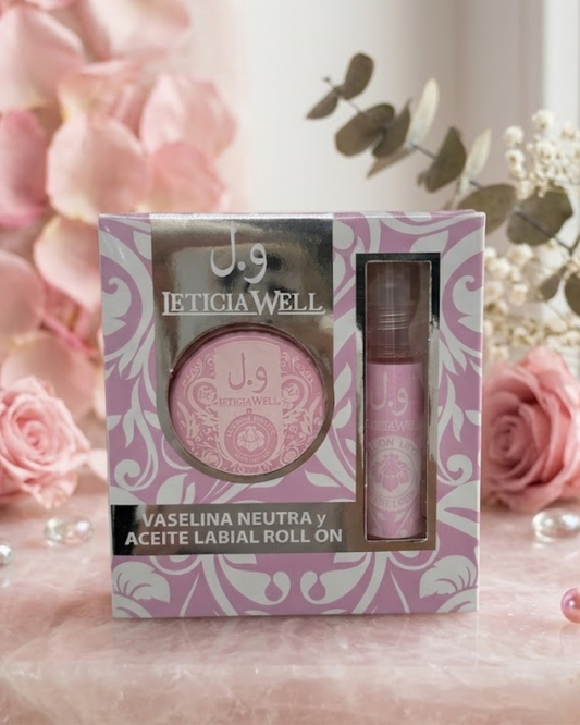 Pack Cuidado Labial Leticia Well – Vaselina Neutra y Aceite Labial Roll On