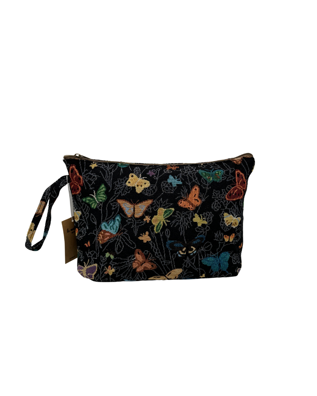 Neceser Mediano Bordado Mariposas Fondo Negro – La Matilda