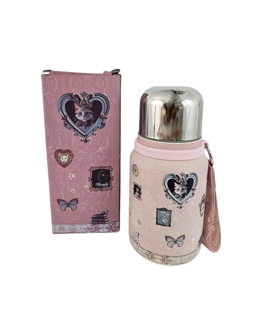 Termo Térmico Sweet Candy – Colección Exclusiva Gatos Vintage Rosa (Edición Limitada)