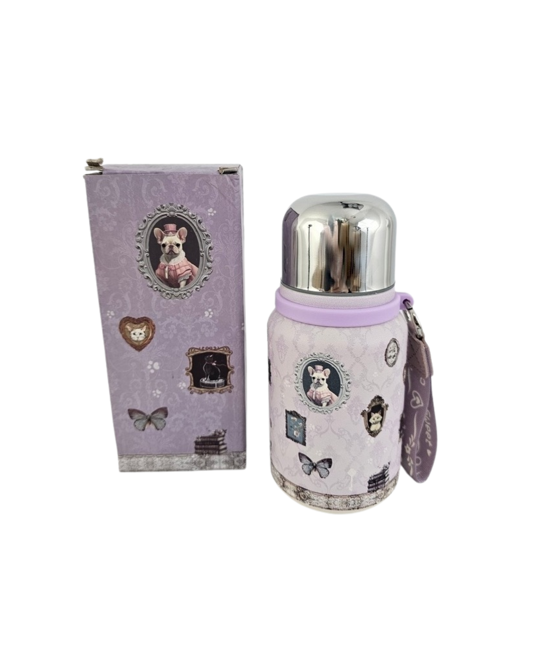 Termo Térmico Sweet Candy – Colección Exclusiva Bulldog Francés Lila Pastel (Edición Limitada