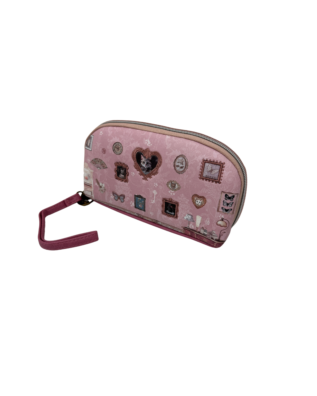 Portatodo / Bolso de Mano Sweet Candy – Gatito Vintage Rosa Empolvado con Asa y Compartimentos (Edición Limitada)