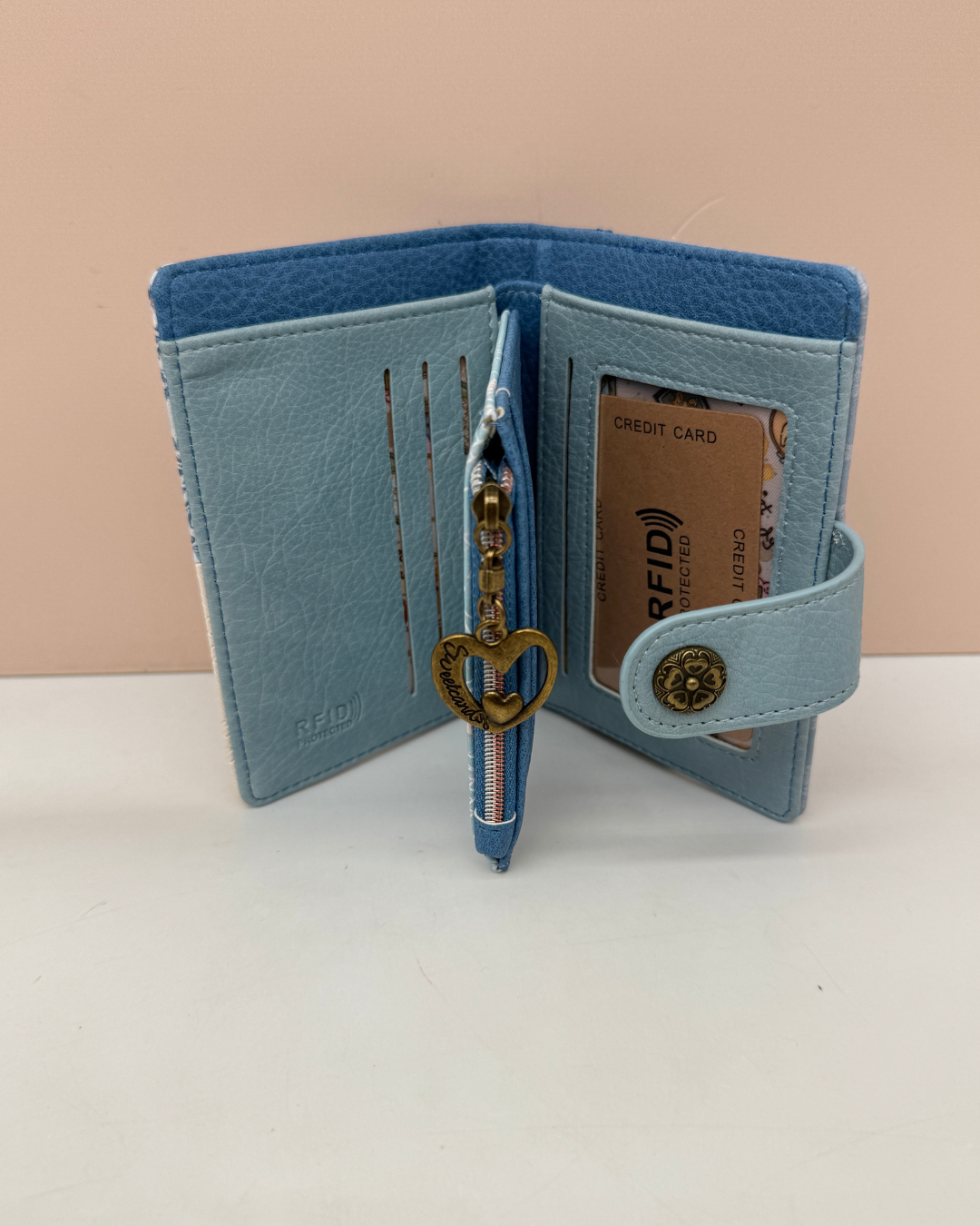 Cartera Billetera Sweet Candy Azul Empolvado Vintage con Cajita a Juego – Edición Limitada Frenchie