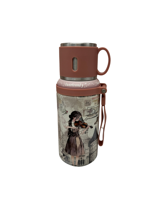 Termo Sweet Candy 750 ml con Taza – Violinista Vintage Rosa