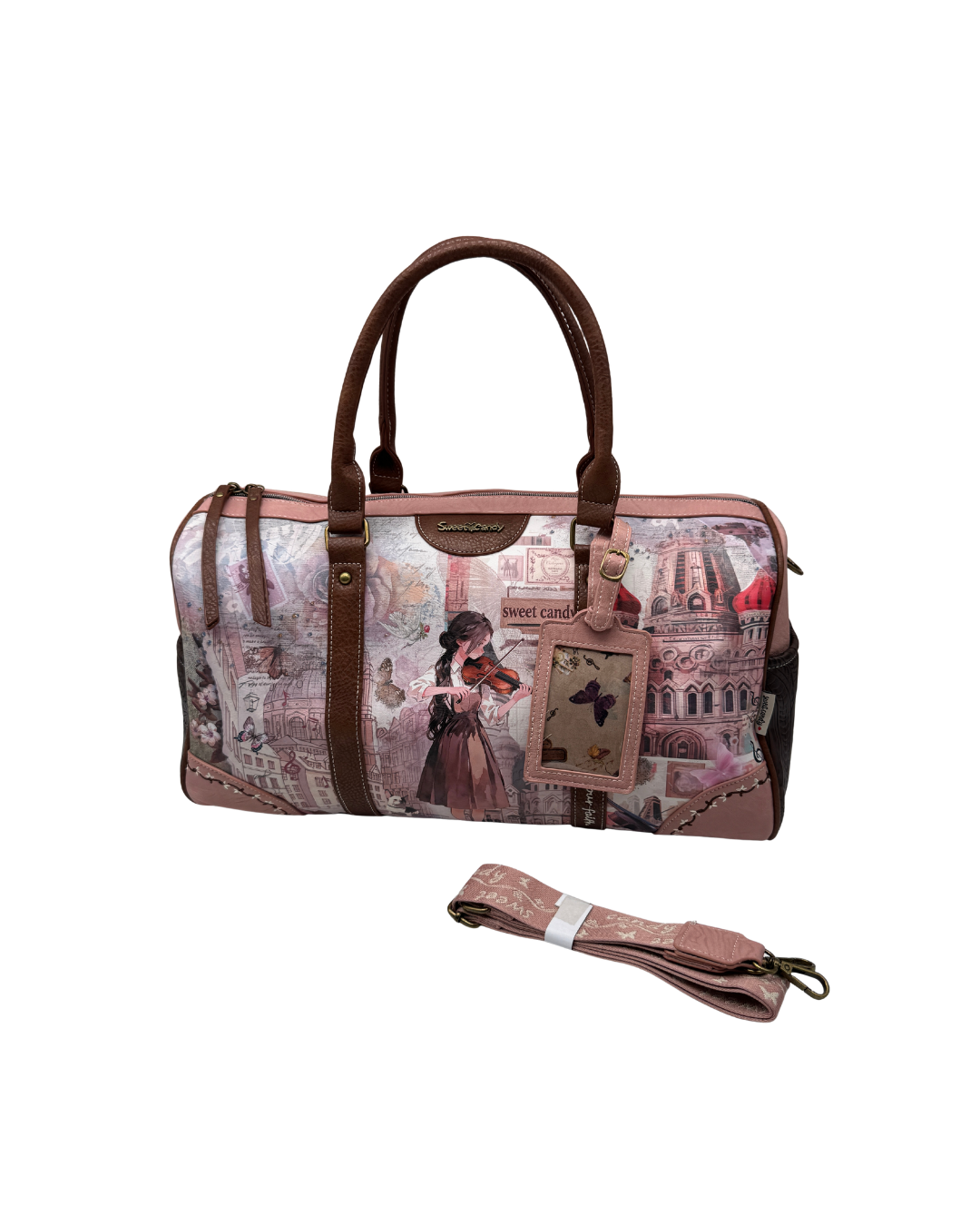 Bolsa de Viaje Sweet Candy Estampado Violinista Rosa