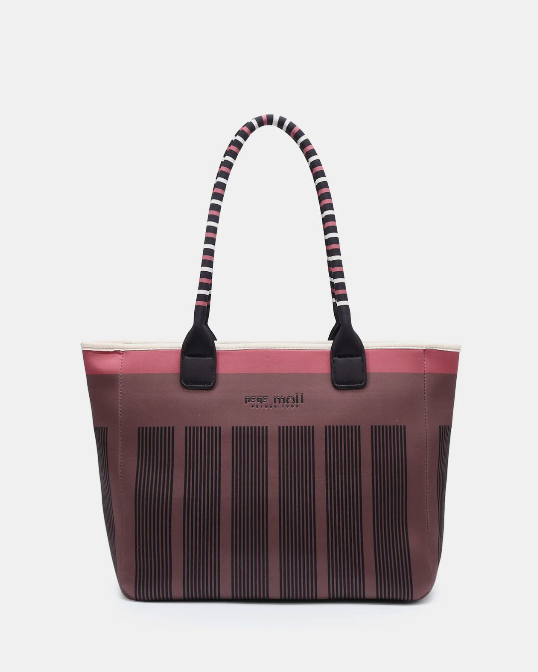Bolso de Hombro Pepe Moll Mujer – Bolso Shopper Estampado en Rosa y Burdeos