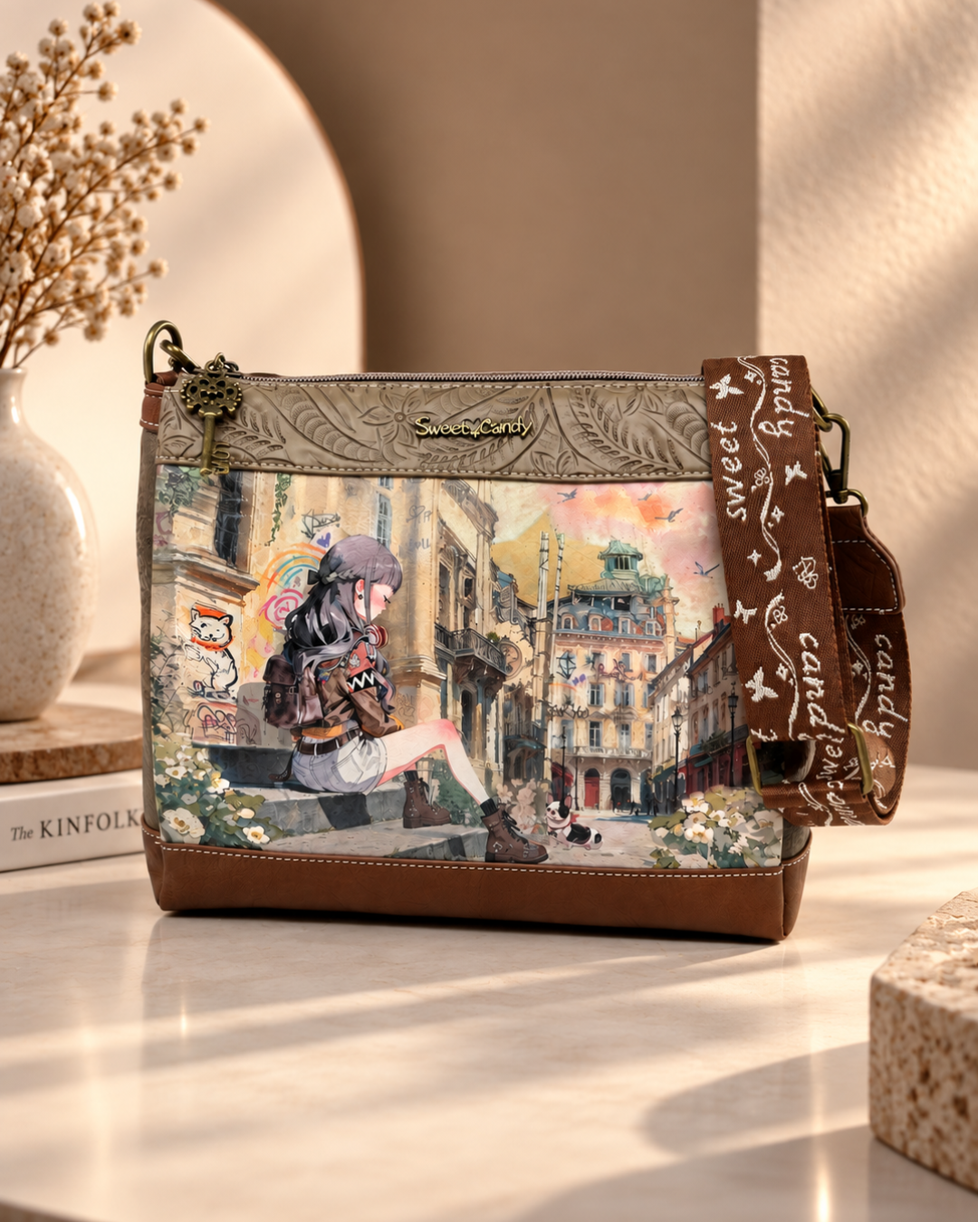 Bolso Bandolera Sweet Candy Estampado – Correa Ancha Ajustable