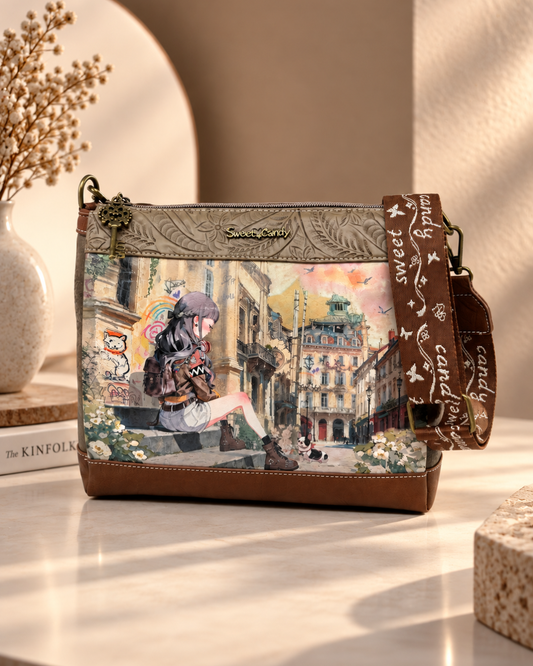 Bolso Bandolera Sweet Candy Estampado – Correa Ancha Ajustable