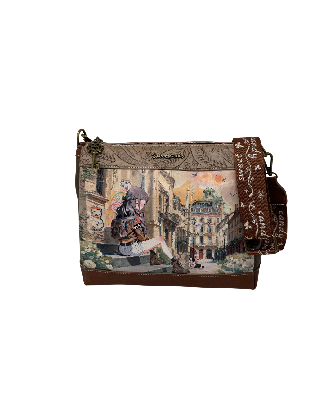 Bolso Bandolera Sweet Candy Estampado – Correa Ancha Ajustable
