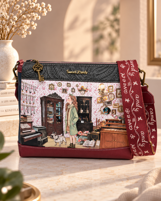 Bandolera Sweet Candy Estampado Vintage – Correa Ancha Ajustable