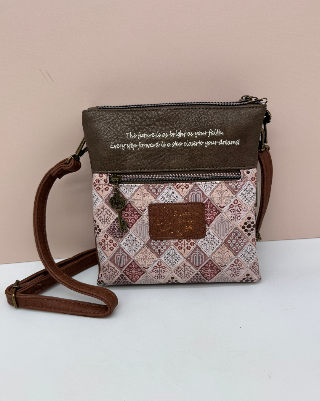 Bandolera Sweet Candy Marrón Doble Compartimento
