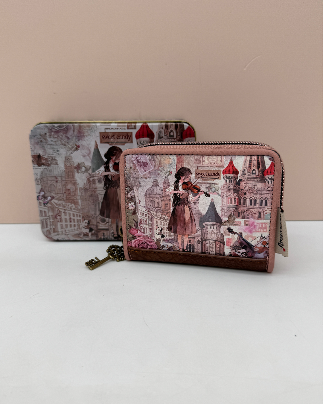 Cartera Billetera Sweet Candy Violinista Roja con Caja y Protección RFID