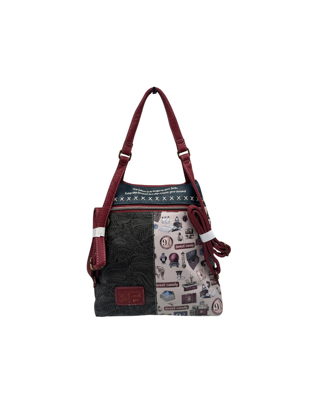 Mochila Sweet Candy Mujer Azul Marino y Burdeos – Estampado Tienda Vintage