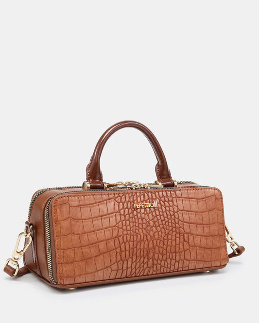 Bolso Pepe Moll de Mano y Bandolera Efecto Coco Marrón