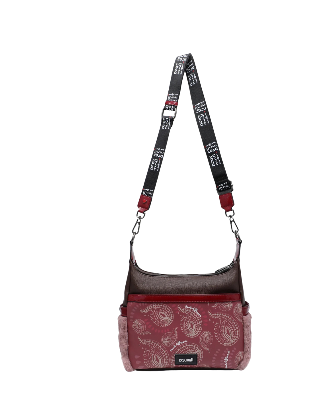 Bolso Bandolera Pepe Moll Corazones con Pelo Rosa